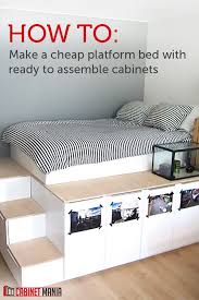 Get A Unique Look And Extra Storage When You Build This Easy And Affordable Platform Bed This D Cheap Platform Beds Diy Platform Bed Storage Furniture Bedroom