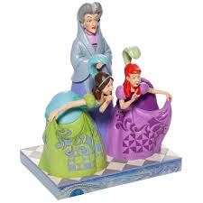 Cinderella being bossed around by her stepmother. Disney Traditions Cinderella Evil Stepmother And Sisters Statue By Jim Shore