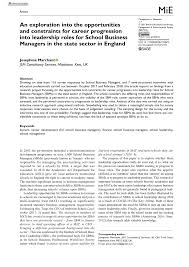 This information is used to make the website work as well as possible and improve. Pdf An Exploration Into The Opportunities And Constraints For Career Progression Into Leadership Roles For School Business Managers In The State Sector In England