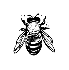Bumble Bee Honey Bee Vector Stencil Art In Black White Bee Stencil Bee Illustration Black And White Bee