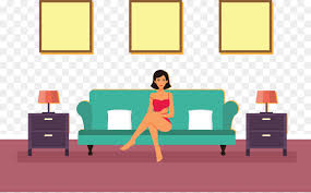 Woman On Sofa - Woman Relaxing on Sofa in Living Room - CleanPNG / KissPNG
