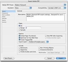 Select adobe pdf under the format option and locate the folder where you want to place the pdf file. Save Export Settings For Indesign Modern Postcard