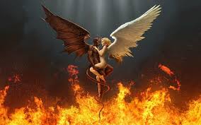 Explore devil wallpapers on wallpapersafari | find more items about new jersey devils the great collection of devil wallpapers for desktop, laptop and mobiles. Hd Wallpaper Angel Devil End Fiery Heat Hugs Passion Passionate Wallpaper Flare