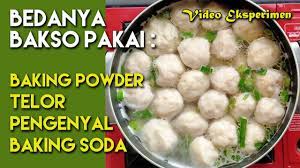 Kupas Tuntas Bedanya Bakso Pakai Baking Powder Telor Pengenyal Dan Baking Soda Youtube Memasak Bakso Resep Bakso