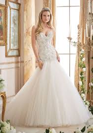 Popular Mori Lee Wedding Gown Crystallized Embroidery On