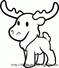 Free Cartoon Moose Coloring Pages Printable For Kids Easy Animal Drawings Animal Drawings Cartoon Drawings Of Animals