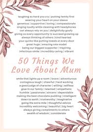 50th Birthday Present Ideas For Mom 50th Birthday Present Ideas 50 Things We Love About Mum Thoughtful Gift Love You Mom 50th Birthday Party Games 75th Birthday Gifts