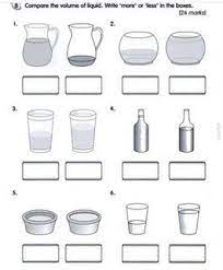 volume of liquid teaching activities low achiever capacity worksheets kindergarten worksheets math activities preschool