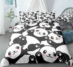 Cute Cartoon Panda Bedding Set In 2020 Bedding Set Duvet Cover Pattern Kids Bedding Sets