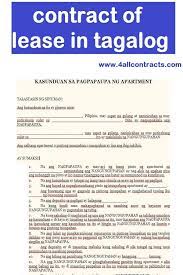Contract Lease In Tagalog Rental Agreement Templates Contract Tagalog