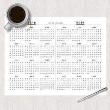 Free Full Year Single Page 2018 2019 At A Glance Printable Calendar Week Starts On Mond Weekly Calendar Printable Printable Calendar Printable Calendar Pdf