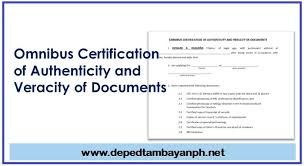 Include details such as gpa, class rank or special awards. Deped Omnibus Certification Of Authenticity And Veracity Of Documents Deped Tambayan