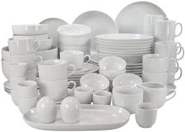 Black And White Dinner Plates Uk 60 Creatable 80 Piece Dinner Set Atelier Amazon Co Uk Kitchen Home Dinner Sets Square Dinnerware Set Tableware Set