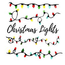 Watercolor Christmas Light Clipart Holiday Borders Digital Stickers Commercial Use Christmas Lights Clipart Christmas Watercolor Clip Art