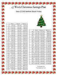 weekly savings plan for christmas weekly savings plan