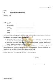 Surat Permintaan Sertifikat Elektronik Format Word Contoh Seputar Surat