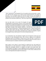 While every refugee's story is different and their anguish personal, they all share a common thread of. Position Paper For Mun Sample Uganda Corruption