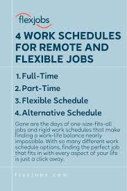 4 Types Of Work Schedules On Flexjobs Flexjobs Flexible Jobs Work Schedule Flexibility