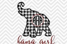Download Download Bama Girl Houndstooth Monogram Elephant Roll Tide Alabama Svg And Dxf Cut File Png Vector Download File Cricut Silhouette Free PSD Mockup Templates