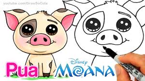 Drawing sketch moana drawing hands подробнее. How To Draw Moana Pua Pig Step By Step Cute And Easy Disney Movie Youtube