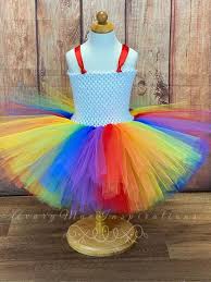 Rainbow Birthday Outfit Primary Rainbow Tutu Dress Brite Etsy Birthday Outfit Rainbow Tutu Toddler Clown Costume