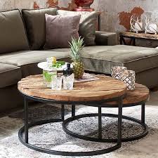 Luxe Kensington Reclaimed Wood Industrial Nest Of Round Coffee Tables Vintageindustrialfurnitu Decorating Coffee Tables Coffee Table Modern Coffee Table Decor