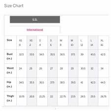 victorias secret size chart clothing