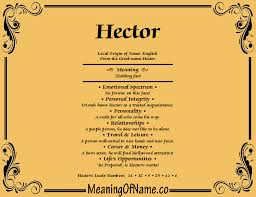 Meaning Of Name Hector Names With Meaning Meant To Be Names