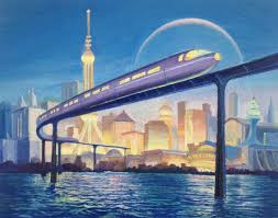 Futuristic Train Art Of Jonathan Wiltshire Gouache Train Art Painting Drawing Futuristic