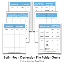 Latin Noun Declension File Folder Games Cues Printables