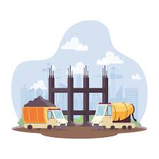 Corell recycling is a division of corell contractor and a leader in the commercial recycling industry. Construction Dump And Concrete Mixer Vehicles In Workplace Scene 1839720 Vector Art At Vecteezy