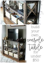 How To Build A Diy Console Table For 50 Or Less Diy Console Table Diy Console Farmhouse Console Table