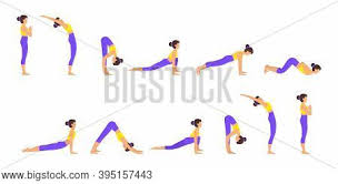 These moving meditations are a perfect way to welcome the day, follow your breath, and stretch your body. Surya Namaskar Sun Vector Photo Free Trial Bigstock