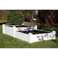 White plastic raised garden bed. White Raised Garden Beds Garden Center The Home Depot