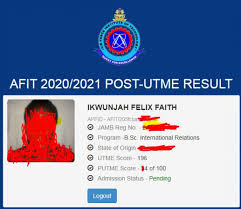 Home news & events jamb releases result for 2021 utme. Afit Post Utme Result 2020 2021 Check On Afit Result Portal Searchngr