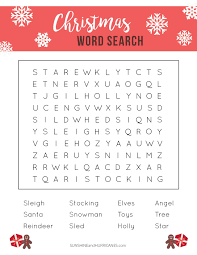 Can you find the words jingle, bell, sleigh, and snow? Printable Christmas Word Search A Fun Holiday Activity For Kids