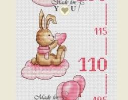 Dimensions eeyore christmas stocking counted cross stitch kit for beginners, 14 count white aida cloth, 10l. Bunny Counted Cross Stitch Pattern Pdf Rabbit Growth Chart Etsy Punto De Cruz Patrones Punto De Cruz Contado Punto De Cruz