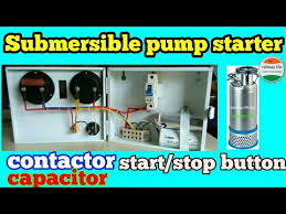 submersible pump starter wiring diagram with contactor capacitor on off switch