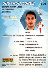 Conseguí el link para la versión móvil. Football Cartophilic Info Exchange Panini Spain Megacracks 2005 06 02 Error Card 121 Gustavo Lopez