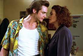 Ace Ventura Pet Detective Movie Still 1994 L To R Jim Carrey Sean Young Detective Movies Pet Detective Football Movies