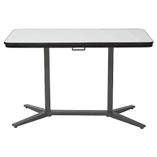 Office Star Pro Line Ii Pneumatic Height Adjustable Table Desk With White Dry Erase Table Top And Titanium Base Pht70527 At Staples Adjustable Height Table Adjustable Table Dry Erase Table Top
