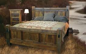 Super easy pallet platform bed with pallet headboard for modern bedroom interiors. Reclaimed Barn Wood Bed Frame Novocom Top
