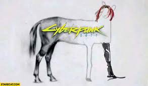 Cyberpunk 2077 Horse Drawing Incomplete Not Finished Starecat Com