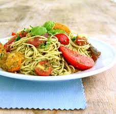 Guys, we need to talk about angel hair. Heirloom Tomato Summer Pesto Pasta Angel Hair Pesto Heirloom Tomatoes Basil Jenny Steffens Hobick