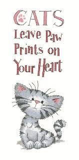 Cats Paw Prints Kit Chart Fabric Threads