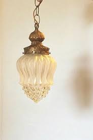 Vintage Art Deco Clear And Frosted Glass Pendant Light Acorn Glass Globe Ornate Brass Fixture Gold Pendant Lamp Brass Light Fixture Glass Ceiling Lights