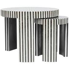 Black And White Striped End Table Made Goods Carlotta Nesting Tables Candelabra Inc Coffee Table Nesting Coffee Tables Nesting Tables