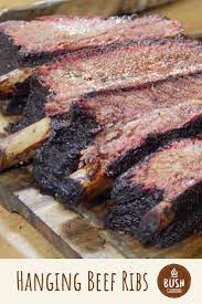 Hanging Smoked Beef Ribs Bush Cooking Recipe Beef Ribs Smoked Food Recipes Smoker Meat Recipes