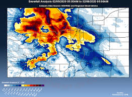 On this day boulder's high temperature was 27°, and the low was 16°. February 5 7 Snowfall Totals