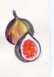 Figs Watercolor Painting Fruit Series 4 X 6 Original Fig Great Kitchen Dining Food Art Dessin Aquarelle Peinture Aquarelle